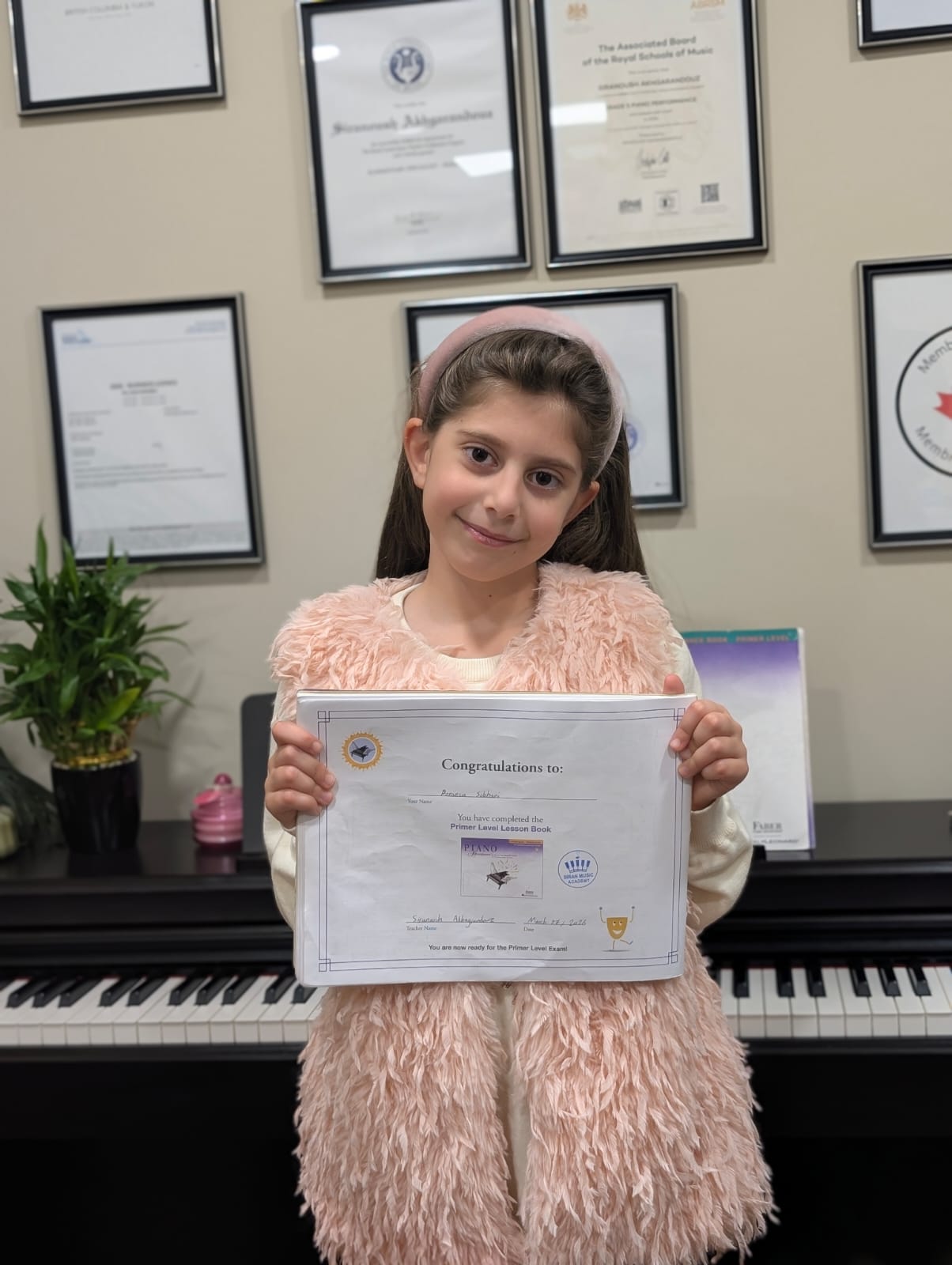 Student with completed book